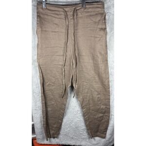 IXIMO Womens Pants Size S Linen Tapered Capsule Resort Pockets Coastal Coastal